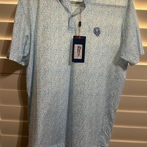 Blue Textured Polo Shirt for Sporty Style